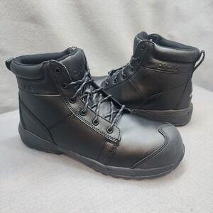 Cintas Work Boots Black Leather Slip Resistant Safety Toe Mens 13 W 62961-35